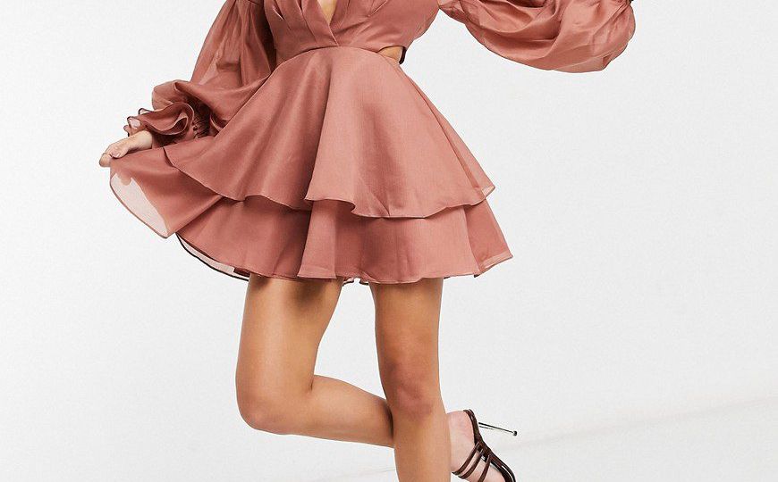 ASOS pleated wedding guest dress