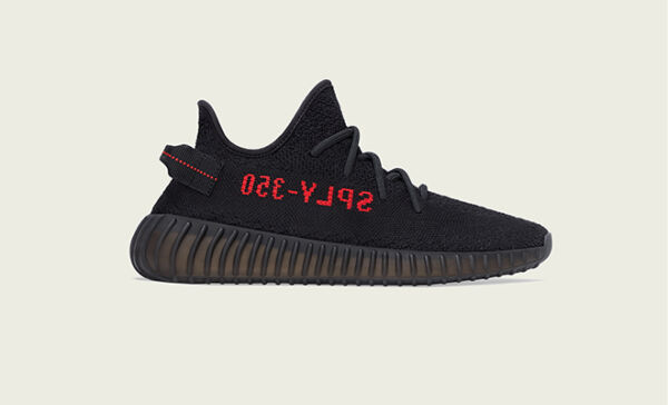 Yeezy Boost black core red sneakers